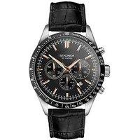 Sekonda Men'S Velocity Black Leather Strap Chronograph