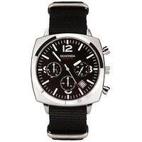 Sekonda Men'S Airborne Black Strap Chronograph Watch