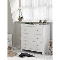 Little Acorns Celeste Dresser - White Inc. Brushed Gold Knobs