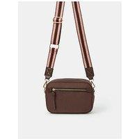 Accessorize Double Zip Crossbody Bag - Brown