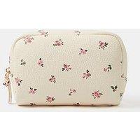 Accessorize Floral Print Make Up Bag - Cream