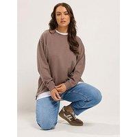 Yours Curve 2 In 1 Sweatshirt - Brown