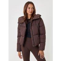 Threadbare Womens Showerproof Cropped Puffer Coat - Brown