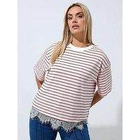 Yours Curve Lace Hem T-Shirt