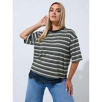 Yours Curve Lace Hem T-Shirt