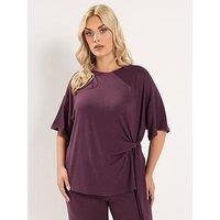 Yours Curve Side Knot Soft Touch Top - Purple