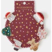 Accessorize 6 Pack Christmas Character Mini Claw Hair Clip Set