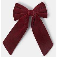 Accessorize Velvet Bow Hair Clip - Red