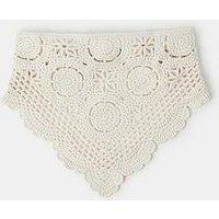 Accessorize Floral Crochet Bandana - Cream