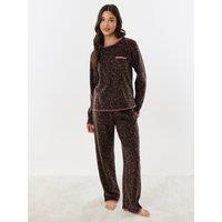 Threadbare Ladies Zimba Microfleece Crew Neck-Leopard