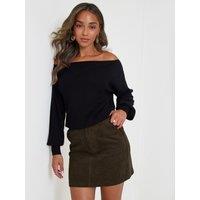 Threadbare Womens Corduroy Mini Skirt - Khaki