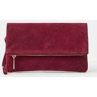 Accessorize Foldover Suede Wristlet Bag