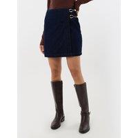 Threadbare Womens Pleated Wrap Buckle Detail Mini Skirt - Blue