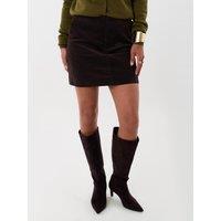 Threadbare Womens Corduroy Mini Skirt - Chocolate Brown