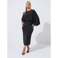 Yours Limited Collection Curve Cape Dress - Black