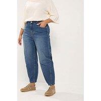 Yours Curve Barrel Leg 30 Jeans - Blue