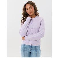Threadbare Womens Chunky Ribbed Button-Through Cardigan - Purple