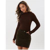 Threadbare Corduroy Mini Skirt With Pockets In Olive Green