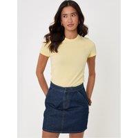 Threadbare Womens A-Line Indigo Denim Mini Skirt - Blue