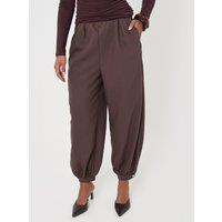 Threadbare Womens Balloon Trousers With Button Cuffs - Brown