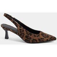 Yours Curve Wide Fit Slingback Heel - Brown