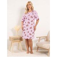 Yours Women'S Curve Pink Polka Dot Capybara Nightdress - Pink