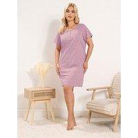 Yours Women'S Curve Heart Placket Nightdress - Pink