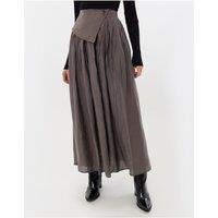 Threadbare Envelope Waist Midaxi Skirt In Grey