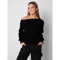 Threadbare Womens Slash Neck Soft Feel Jumper - Black