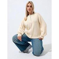 Yours Curve Balloon Sleeve Cardigan - Cream