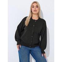 Yours Curve Balloon Sleeve Cardigan - Black
