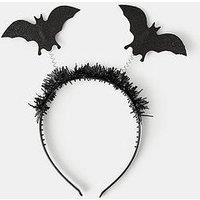 Accessorize Womens Halloween Glitter Bat Tinsel Hairband - Black