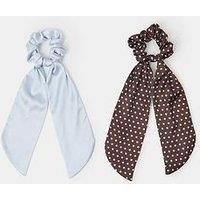 Accessorize 2 Pack Polka Dot Scarf Hair Scrunchies