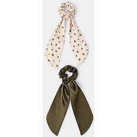 Accessorize 2 Pack Ditsy Floral Print Scarf Scrunchies