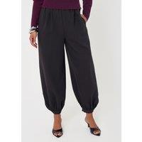 Threadbare Womens Balloon Trousers With Button Cuffs - Dark Grey