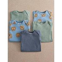 Mamas & Papas Baby Boys 5 Pack Lion Print Long Sleeve Bodysuits