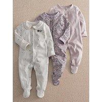 Mamas & Papas Baby Girls 3 Pack Vintage Floral Sleepsuits