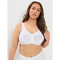 Yours Curve Lace Non-Padded Non-Wired Full Cup Bra - White