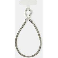 Accessorize Diamante Tube Wrist Phone Strap - Silver