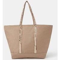 Accessorize Womens Sequin Zip Top Beach Tote Bag - Pink