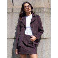 Threadbare Womens Faux Suede A-Line Mini Skirt - Brown