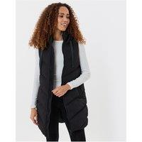 Threadbare Womens Longline Padded Gilet - Black