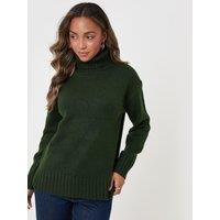 Threadbare Womens Oversized Roll Neck Jumper - Green