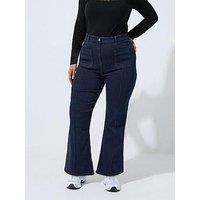 Yours Curve Flare Seam Detail Pocket Jeans