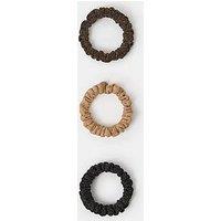 Accessorize Womens 3 Pack Metallic Textured Stretch Scrunchies