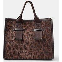 Accessorize Leopard Print Structured Handheld Tote Bag