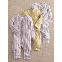 Mamas & Papas Baby Girls 3 Pack Creative Floral Sleepsuits
