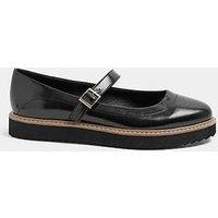 Yours Curve Wide Fit Eva Mary Jane Wedge - Black