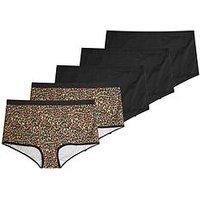 Yours Yourset 5 Pack Curve Animal High Waisted Shorts - Natural Brown