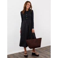 Threadbare Womens 2-In-1 Button-Up Midaxi Dress - Black